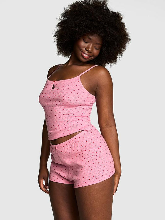 Cotton Heart Pointelle Sleep Shorts